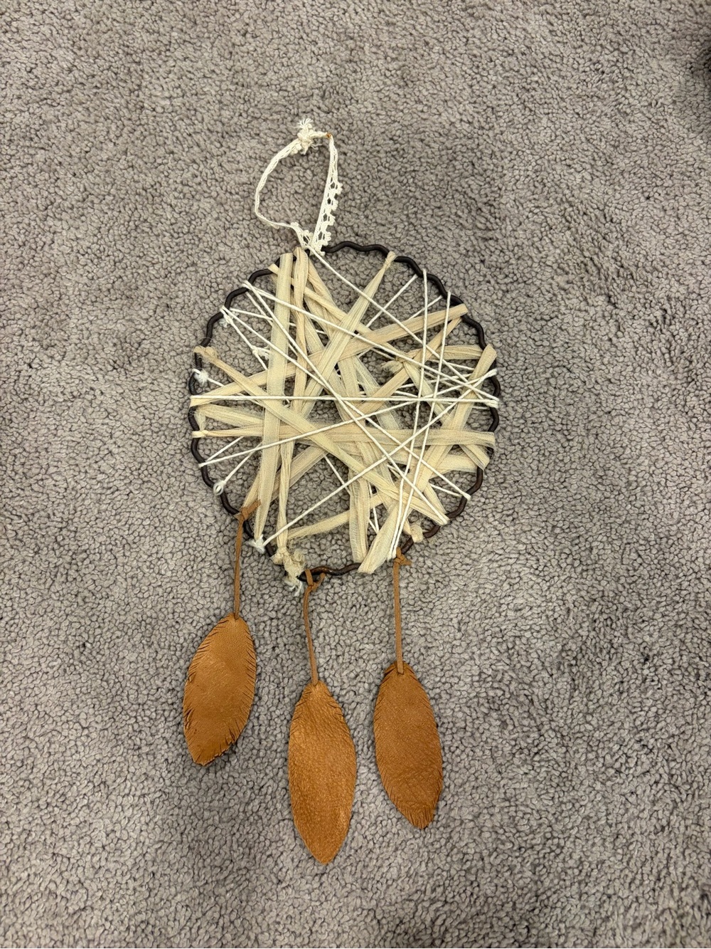 Boho Beige and Tan Dreamcatcher Wall Decor